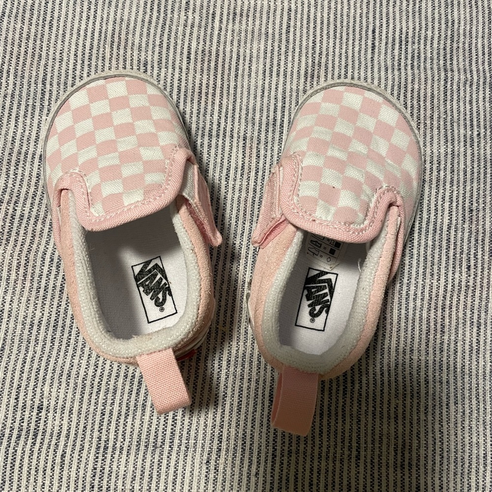 VANS Baby Pink Checkered Shoes